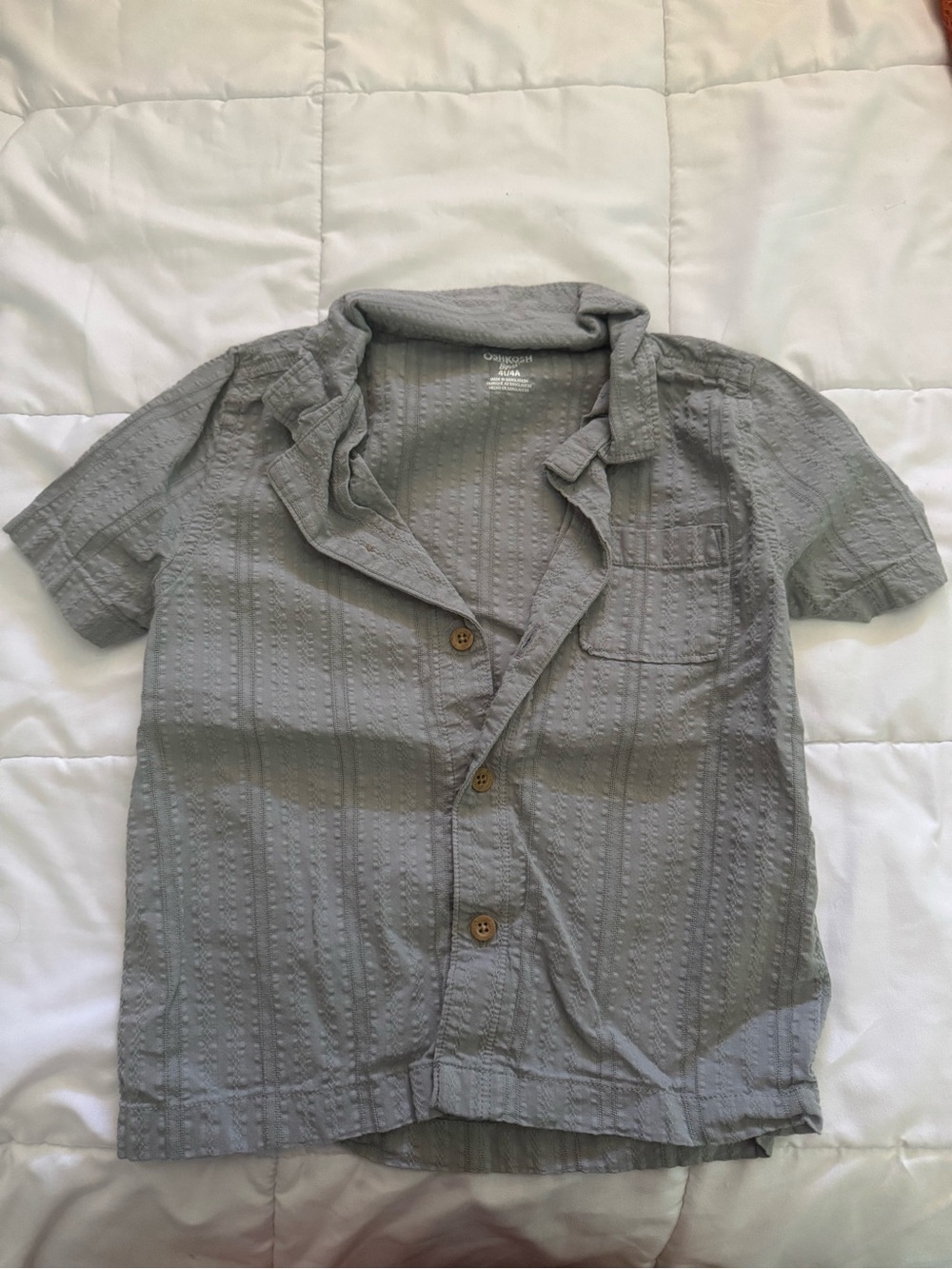 OshKosh B'gosh Light Gray Short-Sleeve Button-Down Shirt
